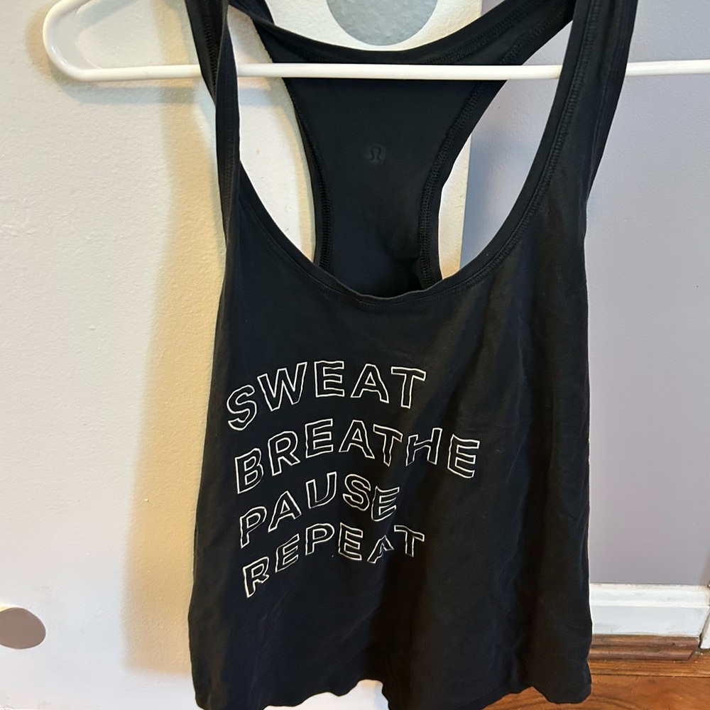 Lululemon Love Athletica Black Tank Top with Motivational Text